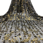 Fine 3/5/12 mm Sequin Embroidered Tulle Mesh Fabric — fabric photo 5