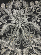 2/4 mm Crystal-Look Sequin & Double-Bead Embroidered Bridal Fabric – Design 94623 — fabric photo 4