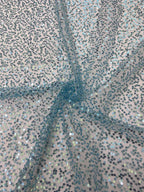 Sequin and Bead Embroidered Mesh Fabric