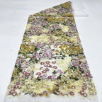 Botanical Mixed-Color Sequin Embroidered Fabric — fabric photo 3