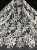 Large Floral Laser Lace Bead Sequin Fabric — fabric photo 6
