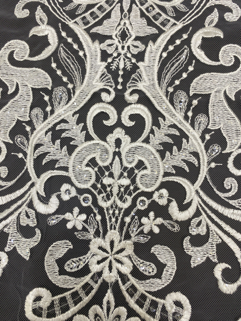 Sequin Embroidered Bridal Fabric – Design 93663 — fabric photo 3