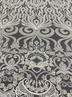 Sequin & Bubble-Bead Embroidered Bridal Fabric – Design 03839 — fabric photo 6
