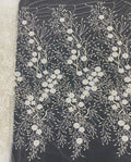 Silver-Thread and Bead 2/4 mm Crystal Sequin Fabric — fabric photo 6