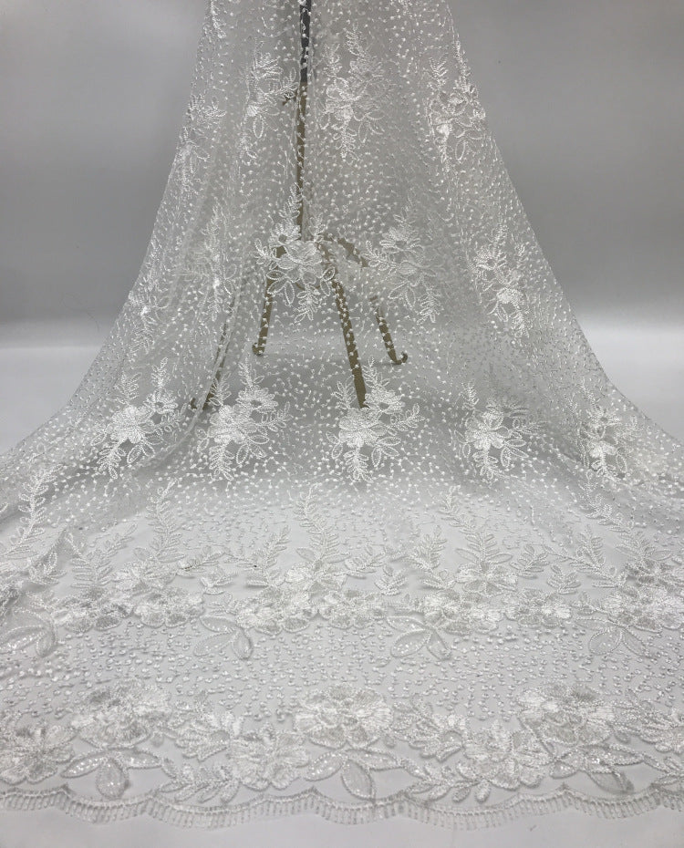 Rose Cordwork and Sequin Embroidered Fabric — fabric photo 2
