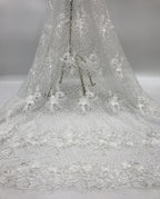 Rose Cordwork and Sequin Embroidered Fabric — fabric photo 2