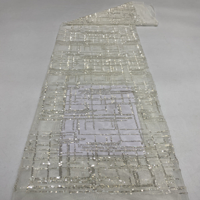 Grid Base 3mm Laminated Sequin Fabric