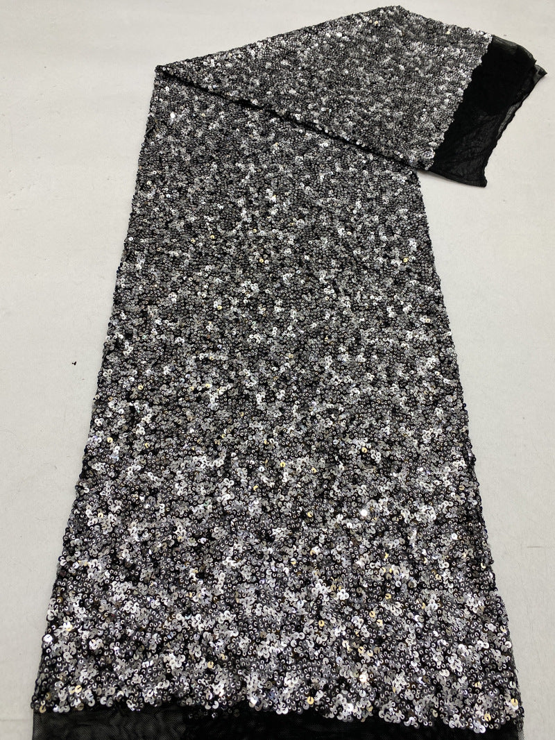Colorful Sequin Embroidered Stretch Mesh Fabric — fabric photo 6