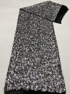 Colorful Sequin Embroidered Stretch Mesh Fabric — fabric photo 6