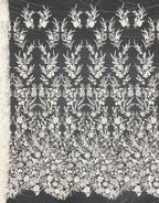 Bugle Beaded Sequin Wedding Lace Fabric