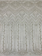3 mm Crystal-Look Sequin & Bugle-Bead Embroidered Bridal Fabric — fabric photo 2