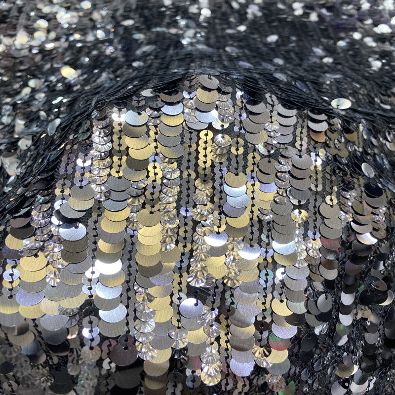 Stretch Mesh with 5/7/9 mm Shell-Shape Sequins — fabric photo 3
