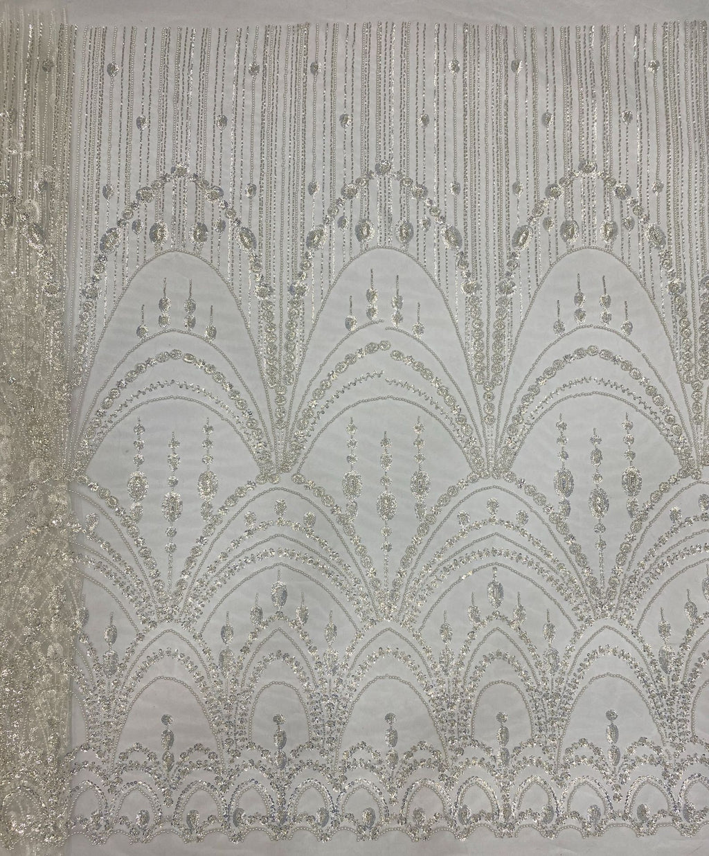 Sequin & Bubble-Bead Embroidered Bridal Fabric – Design 31391 — fabric photo 6