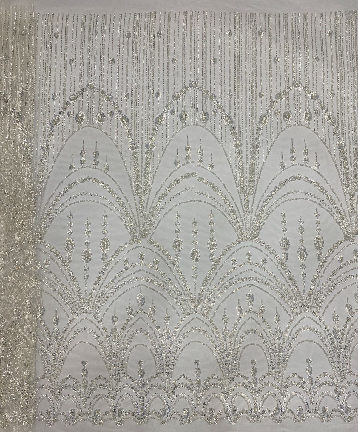 Sequin & Bubble-Bead Embroidered Bridal Fabric – Design 31391 — fabric photo 6