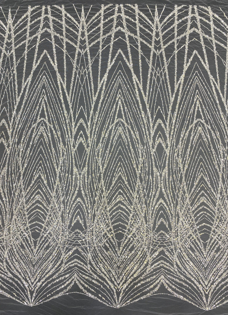 Colorful Sequin Ethnic Motif Embroidery Fabric