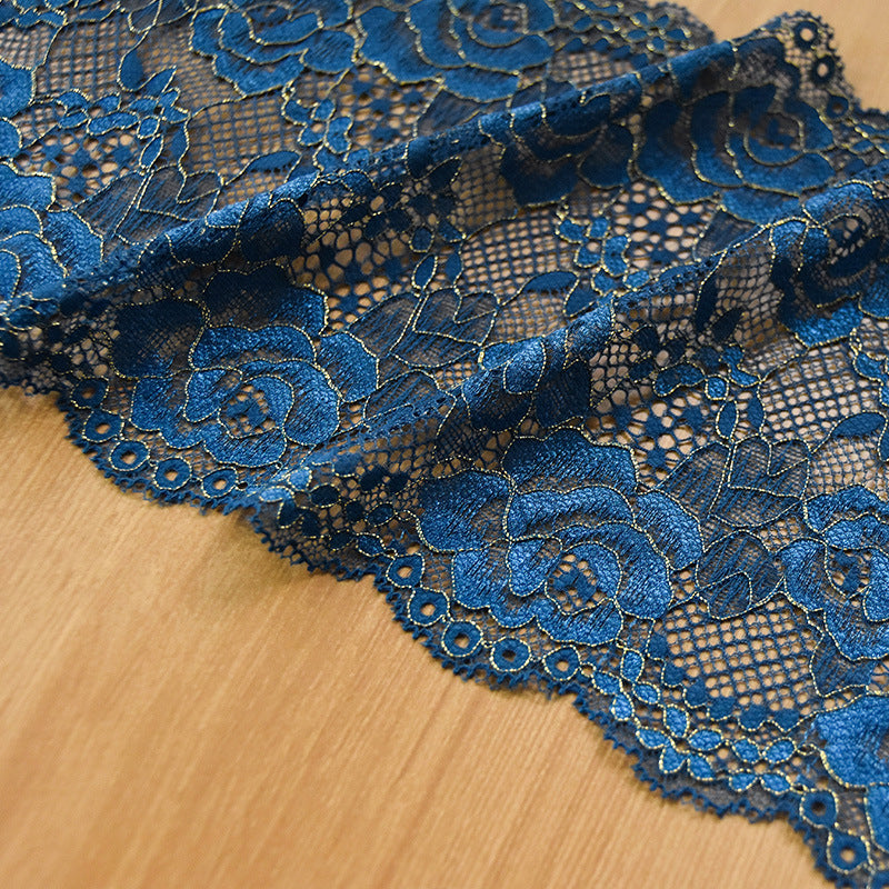 Floral Textured Stretch Lace Trim 18 cm — fabric photo 3