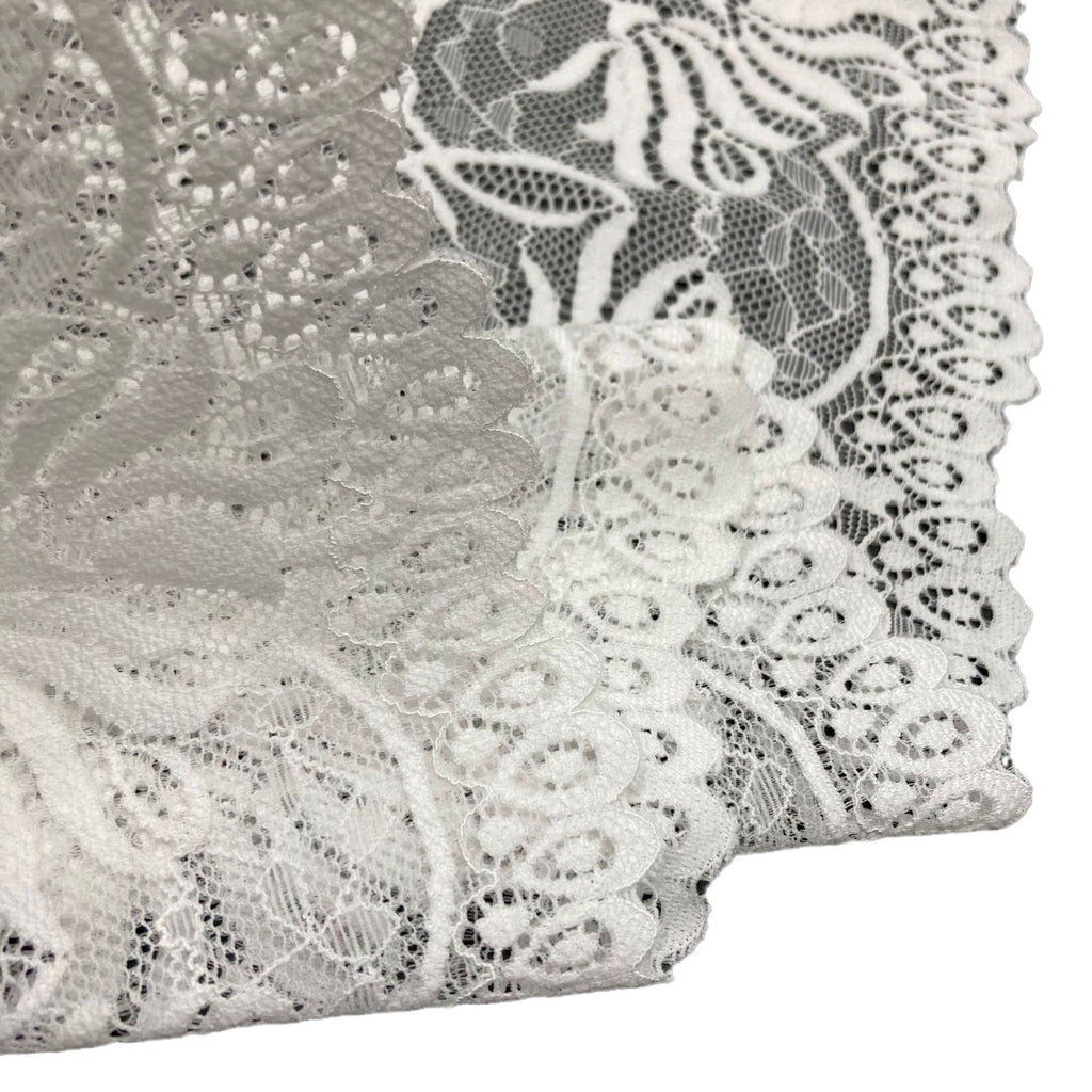 Leaf Double-Scallop Straight-Edge Stretch Lace Trim 18 cm — fabric photo 3