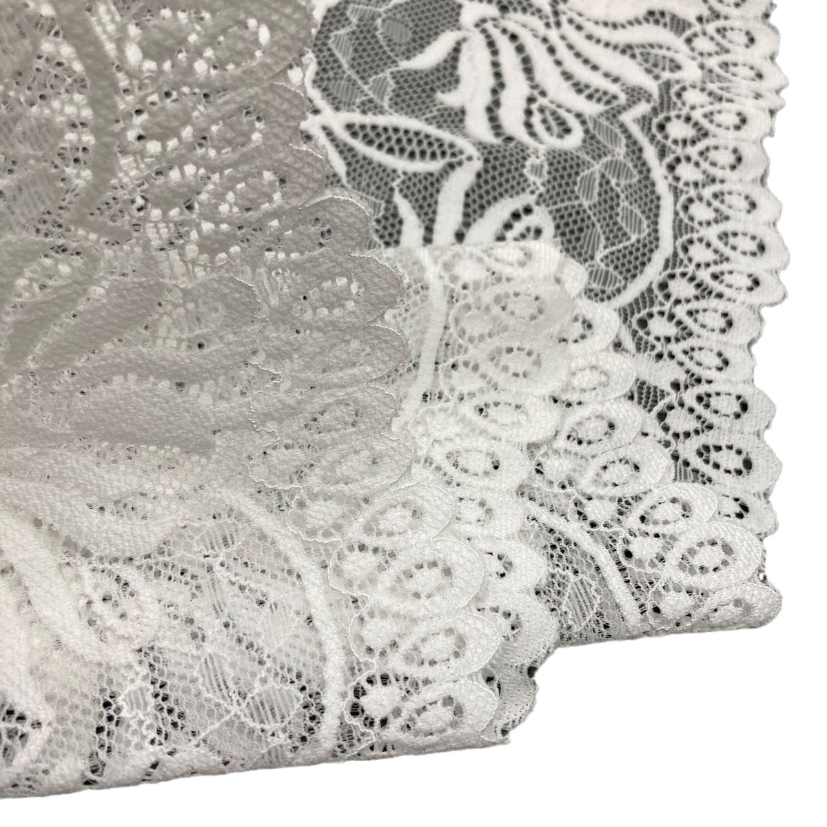 Leaf Double-Scallop Straight-Edge Stretch Lace Trim 18 cm — fabric photo 3