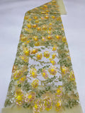 Floral Colorful Sequin Embroidery Fabric — fabric photo 6