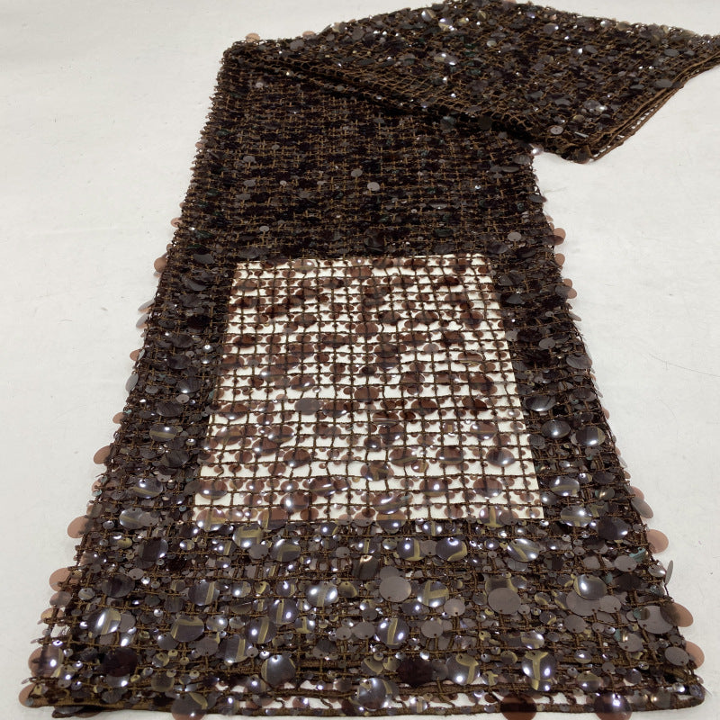 Cutwork Water-Soluble Sequin Embroidery Fabric — fabric photo 4