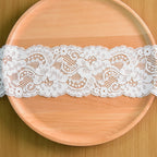 Large Floral Double-Scallop Corded Stretch Nylon Lace Trim 10 cm — fabric photo 2