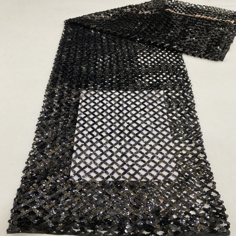 Water-Soluble Cutwork 7mm Sequin Embroidery Fabric — fabric photo 4