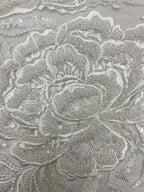 Floral Bead & 4mm Sequin Embroidery Fabric — fabric photo 5
