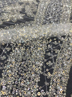 Heavy Sequin & Bubble-Bead Embroidered Bridal Fabric – Design 69311 — fabric photo 3