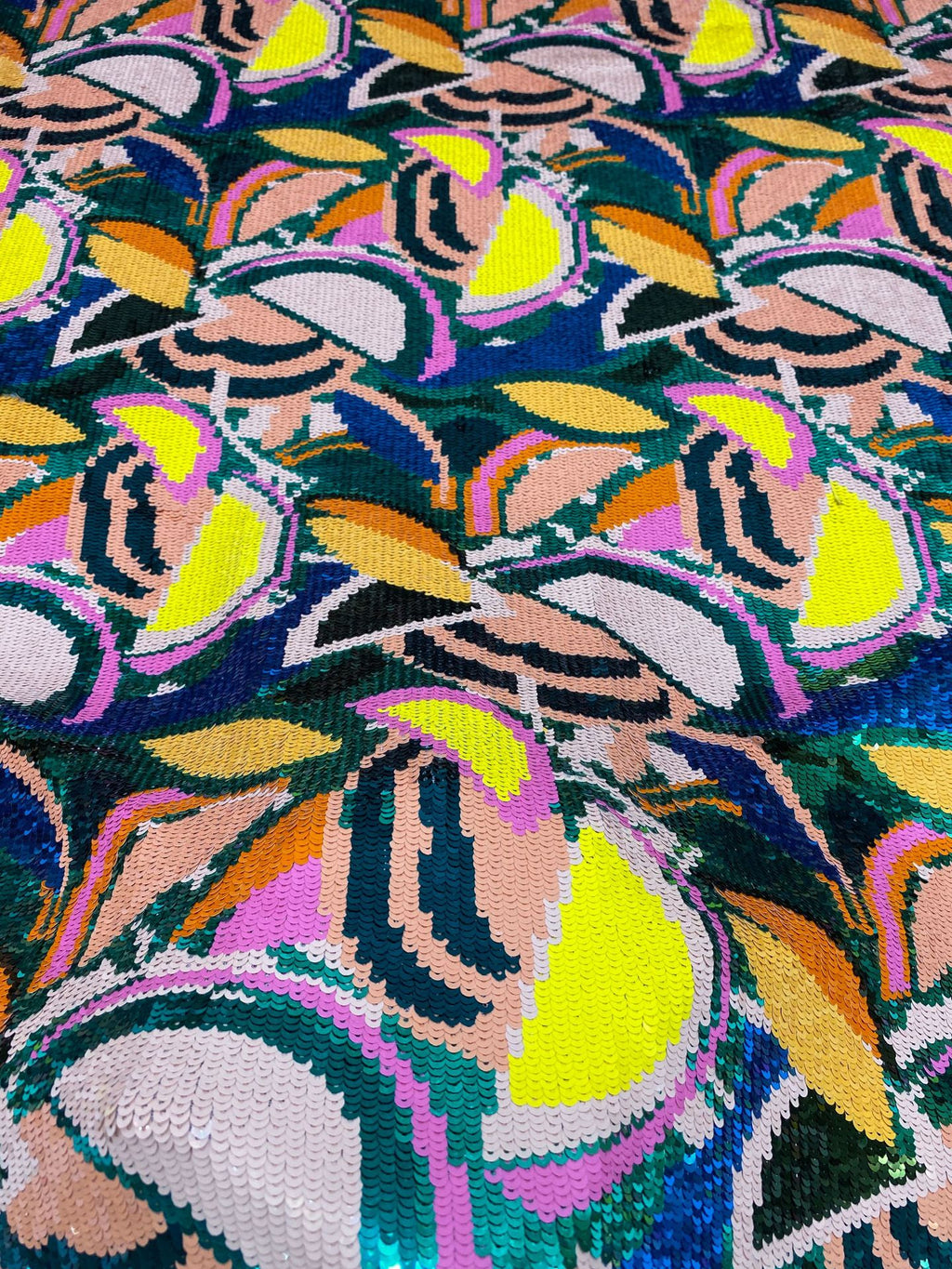 Heavy Sequin Embroidered Stretch Mesh Fabric — fabric photo 4