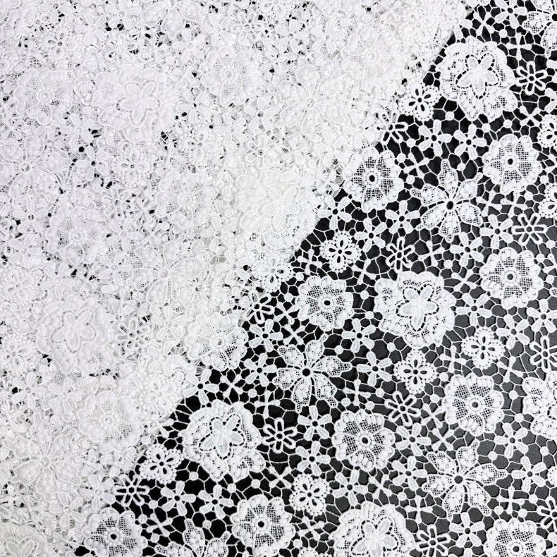 Natural White Polyester Water-Soluble Cutwork Lace – Per Yard — fabric photo 2