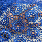 Floral Sequin Embroidered Water-Soluble Guipure Lace Fabric — fabric photo 2