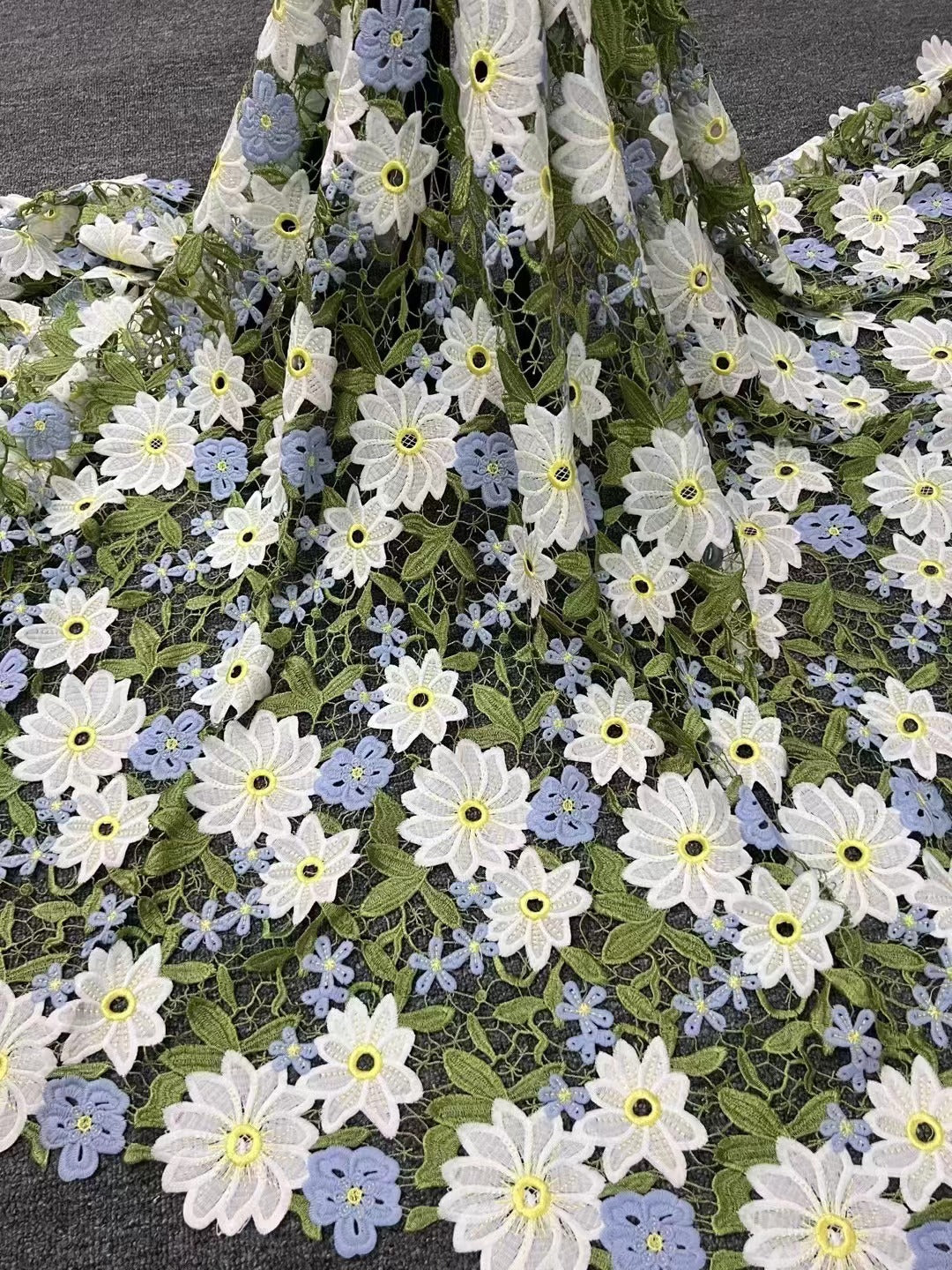 Multicolor Milk-Silk Embroidered Dress Fabric — fabric photo 6