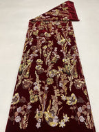 Velvet with Double Beads and Colorful Sequins — fabric photo 6