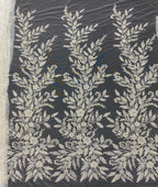 Botanical Bead & 3/5 mm Sequin Embroidered Fabric — fabric photo 6