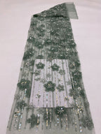 Sequin & Bubble-Bead Embroidered Bridal Fabric – Design 91903 — fabric photo 3