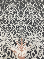 Beaded Sequin Embroidery Fabric for Bridal & Evening Wear — fabric photo 2