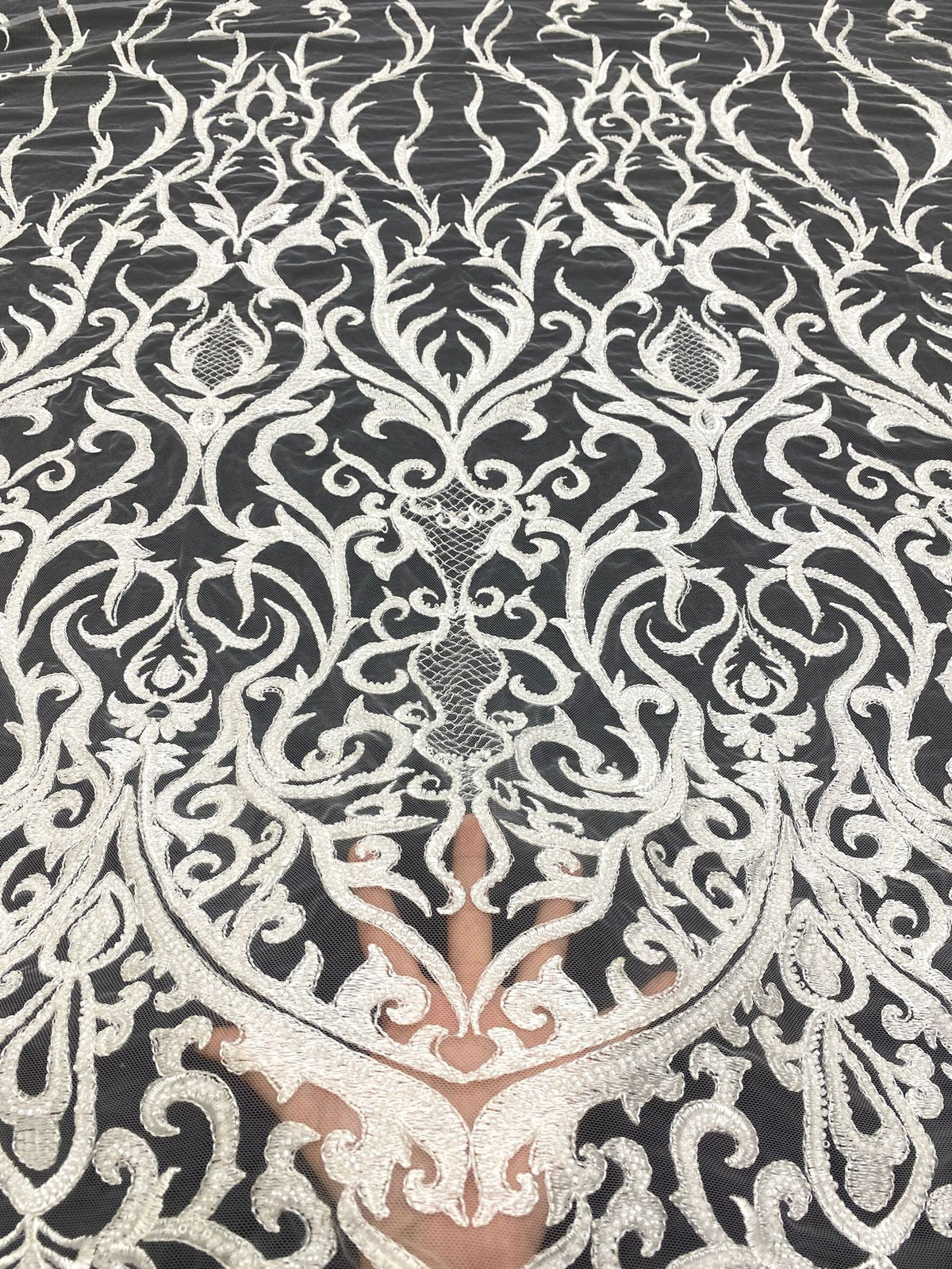 Beaded Sequin Embroidery Fabric for Bridal & Evening Wear — fabric photo 2