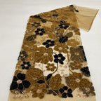 Two-Tone Rope Bead & Sequin Embroidery Fabric — fabric photo 3