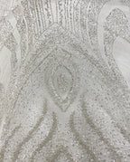 European-Style Large Floral Bead & Sequin Fabric — fabric photo 3