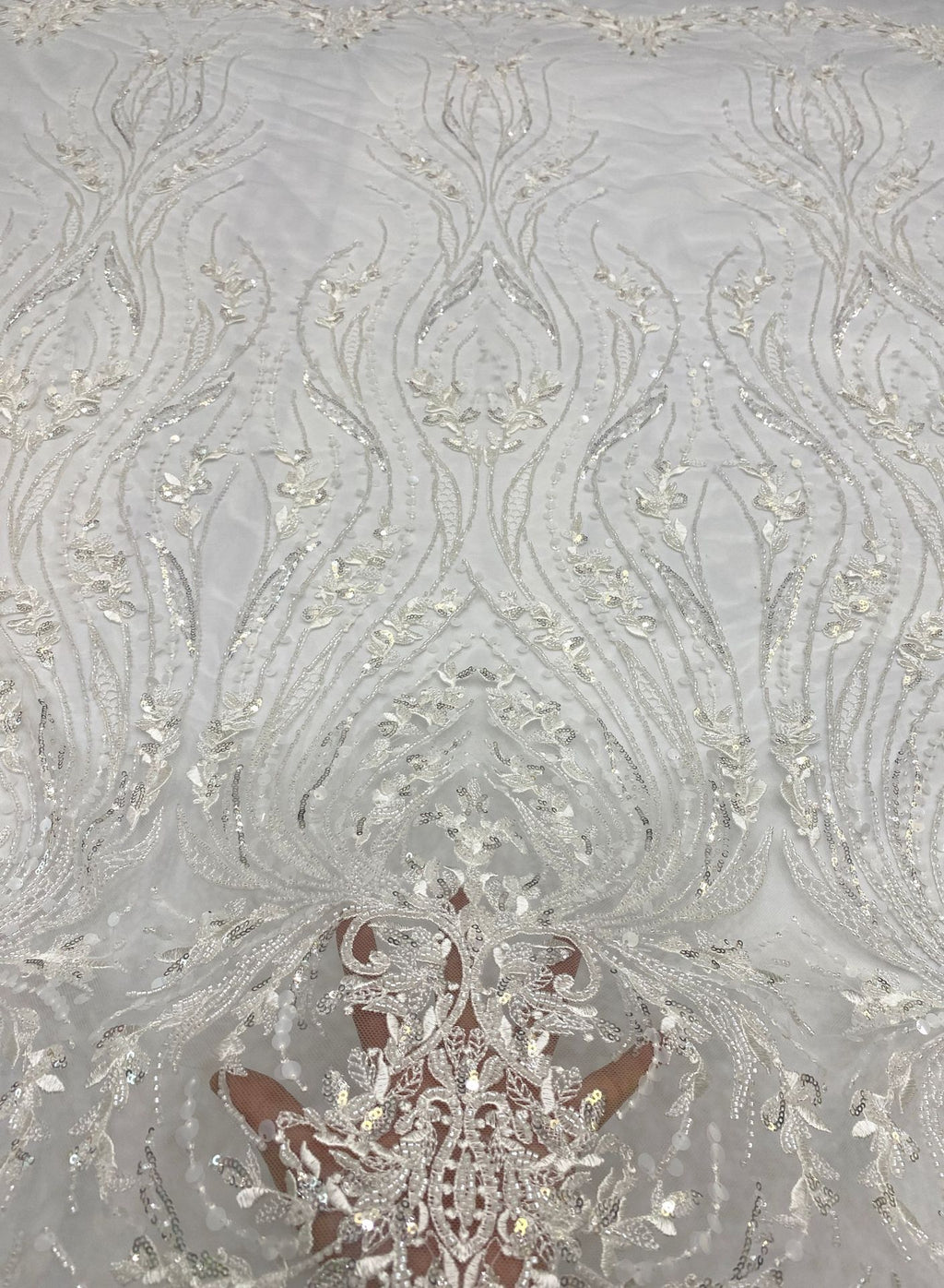 Sequin Embroidered Bridal Fabric – Design 92511 — fabric photo 4