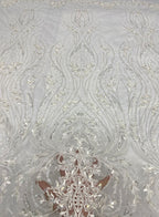 Sequin Embroidered Bridal Fabric – Design 92511 — fabric photo 4