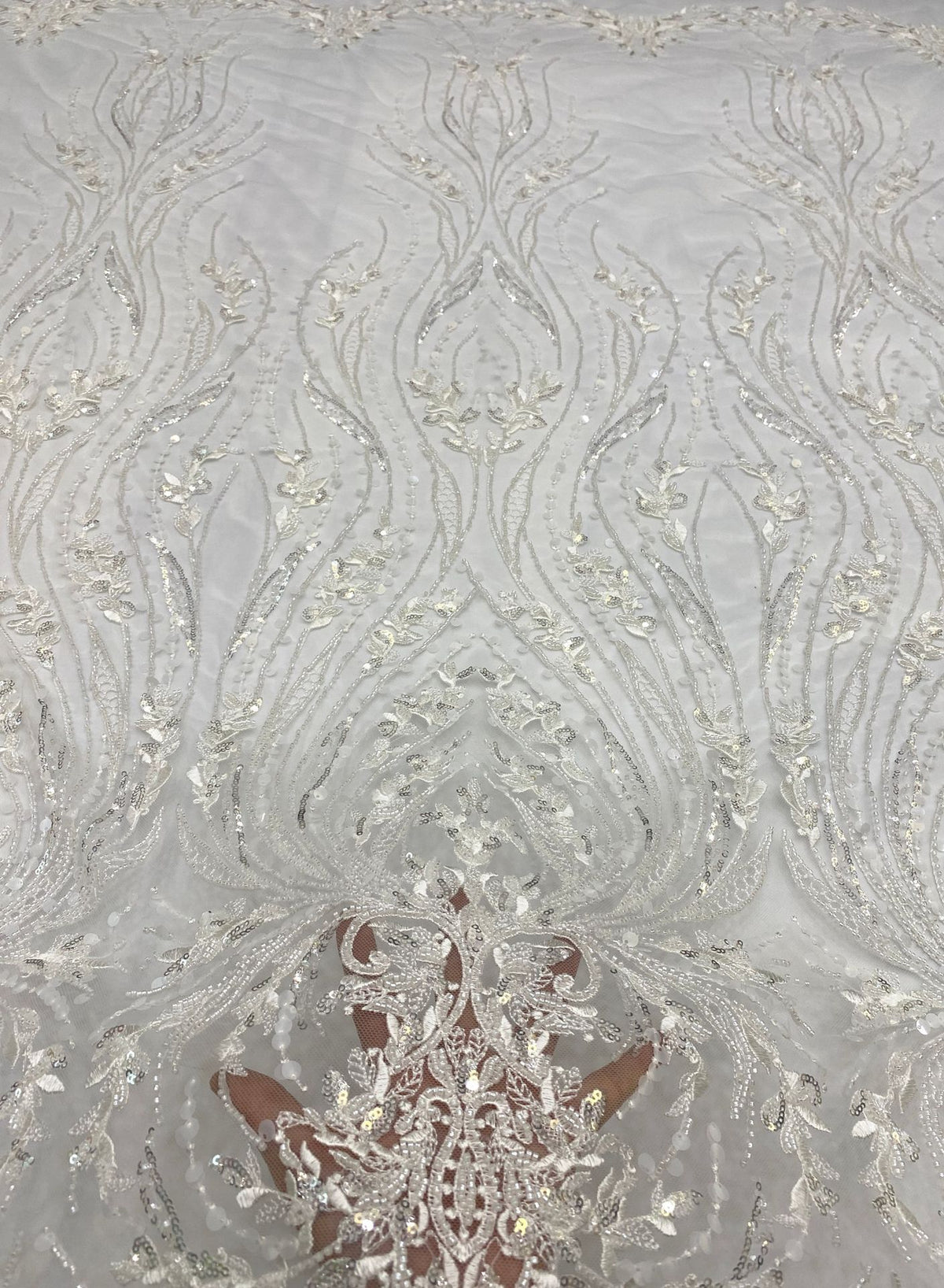 Sequin Embroidered Bridal Fabric – Design 92511 — fabric photo 4