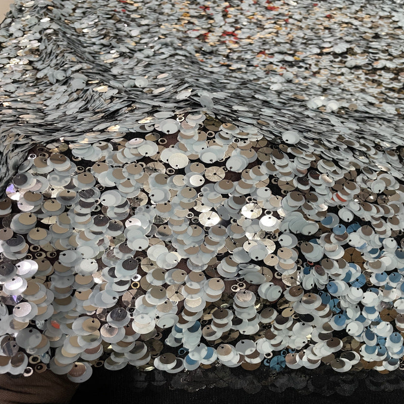 Mixed-Size Sequin Embroidery Fabric for Dresses — fabric photo 4