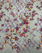 Diamond Grid Mesh with 2/3/4 mm Sequin Embroidery — fabric photo 6