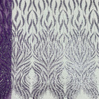 Linear Sequin Embroidered Mesh Fabric – Per Yard — fabric photo 3