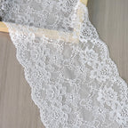 Large Floral Corded Stretch Lace Trim 18 cm — fabric photo 2