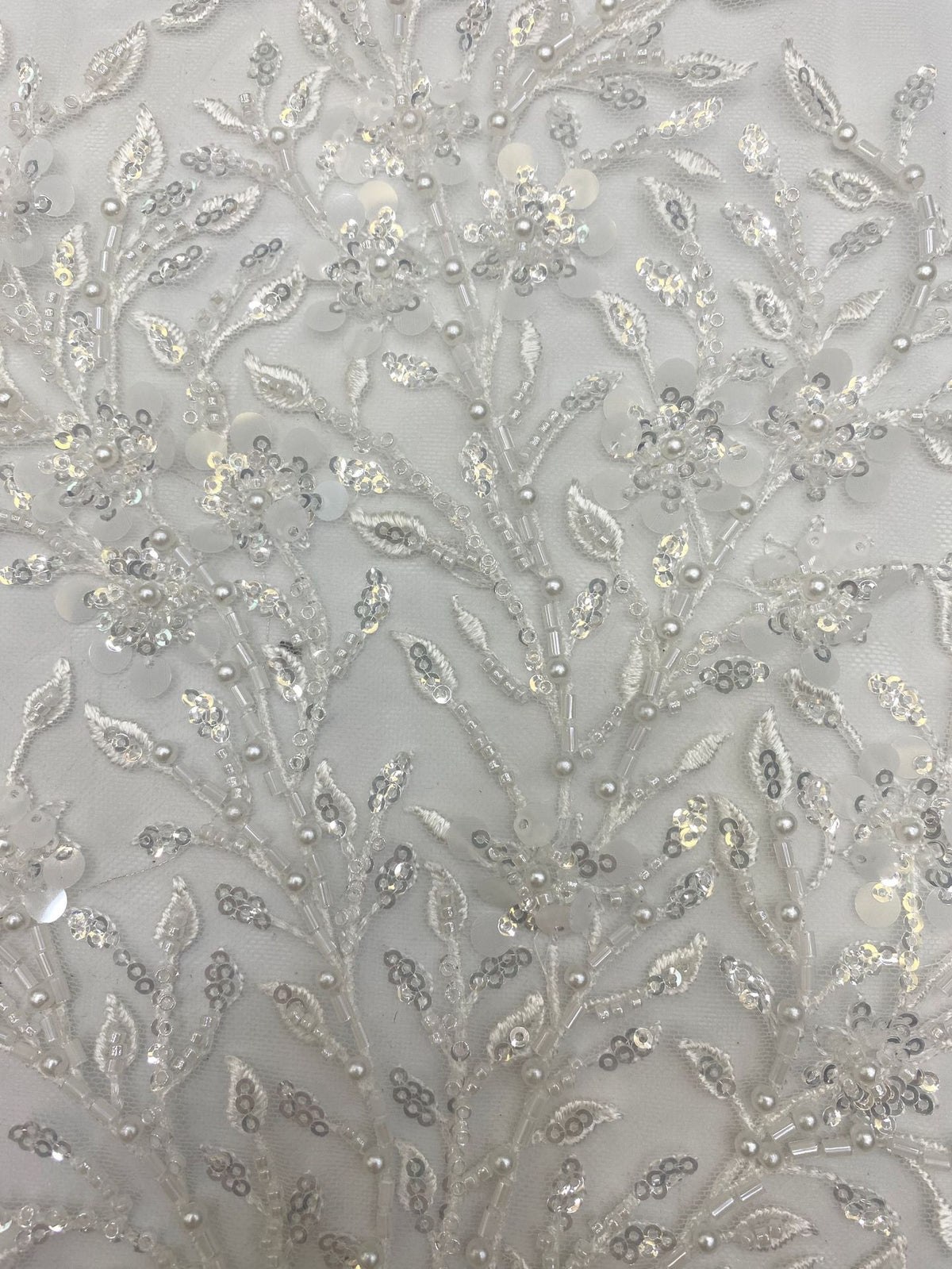 Bugle Bead & 3/7mm Sequin Evening Gown Fabric — fabric photo 5