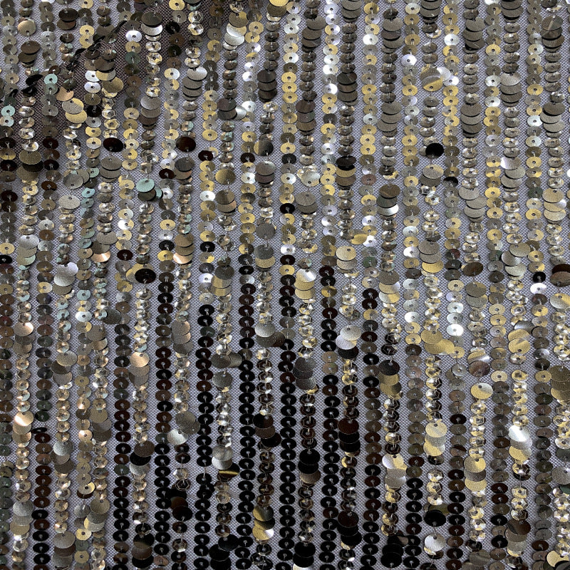 Stretch Sequin Embroidered Stretch Mesh Fabric – Design 12191 — fabric photo 5
