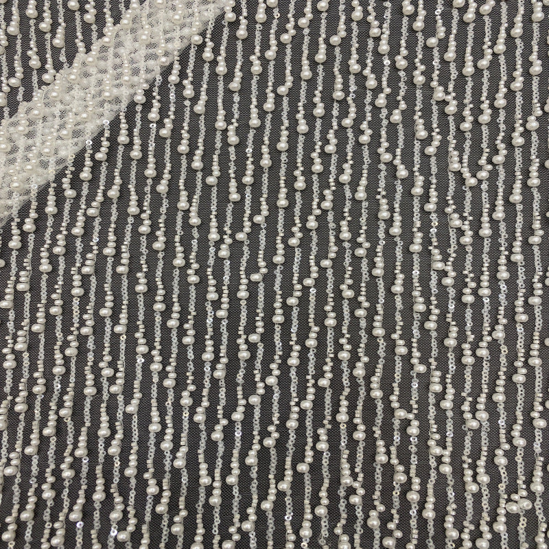 Heavy Sequin & Bubble-Bead Embroidered Bridal Fabric – Design 94495 — fabric photo 5