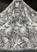 Bugle Bead & 3/7mm Sequin Embroidered Fabric — fabric photo 6
